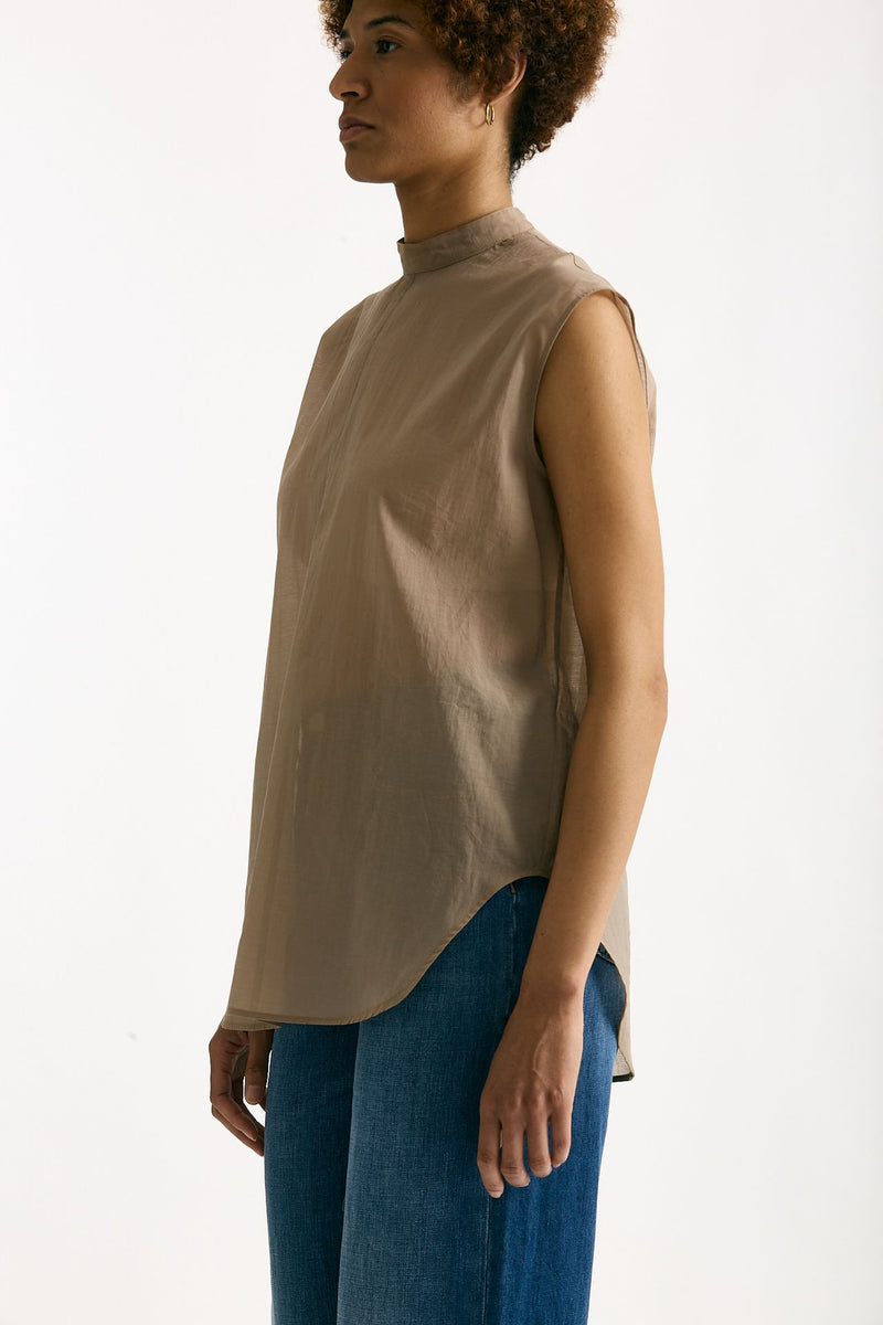 Camicia in mussola di cotone cammello donna Grifoni - 3