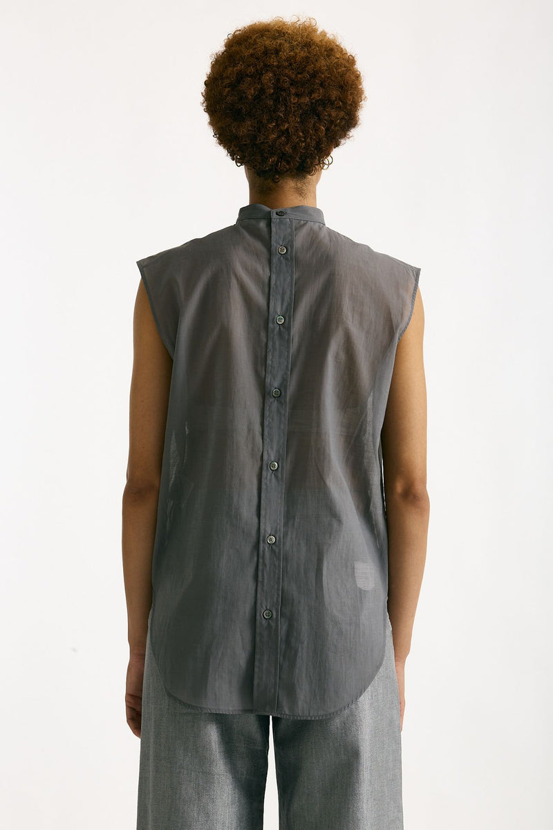 Camicia in mussola di cotone grigio donna Grifoni - 4