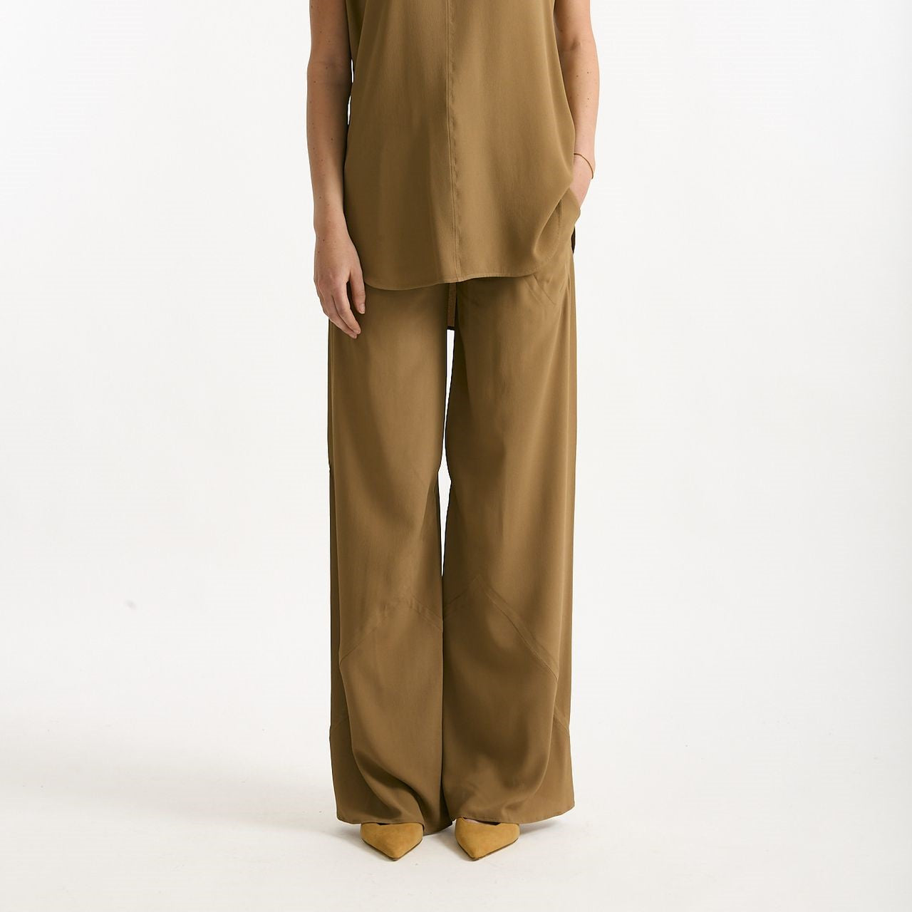 Pantalone fluido cammello donna Grifoni - 6