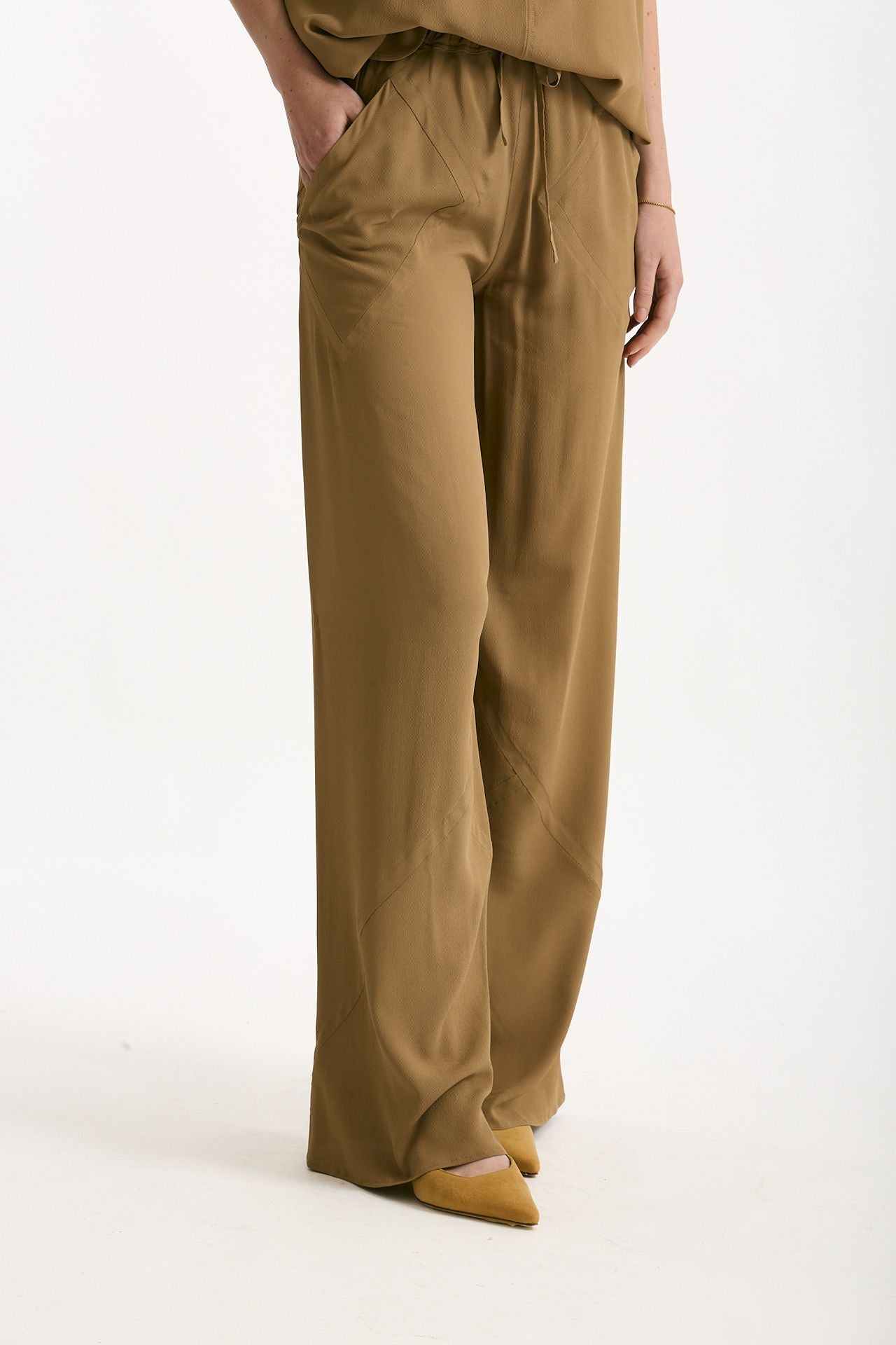 Pantalone fluido cammello donna Grifoni - 4