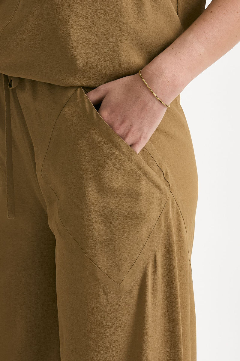 Pantalone fluido cammello donna Grifoni - 5