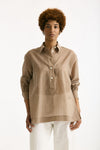 Camicia in mussolina di cotone beige donna Grifoni - 2