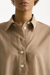 Camicia in mussolina di cotone beige donna Grifoni - 6
