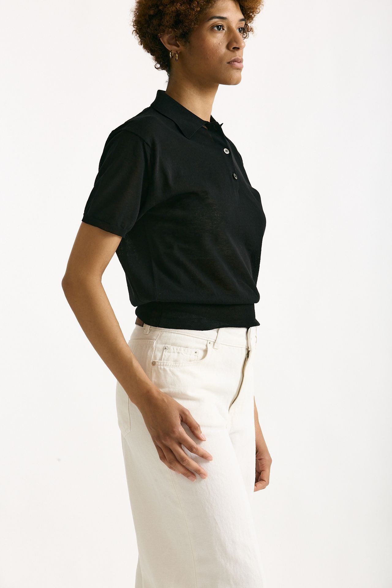 Polo in cotone nero donna Grifoni - 2