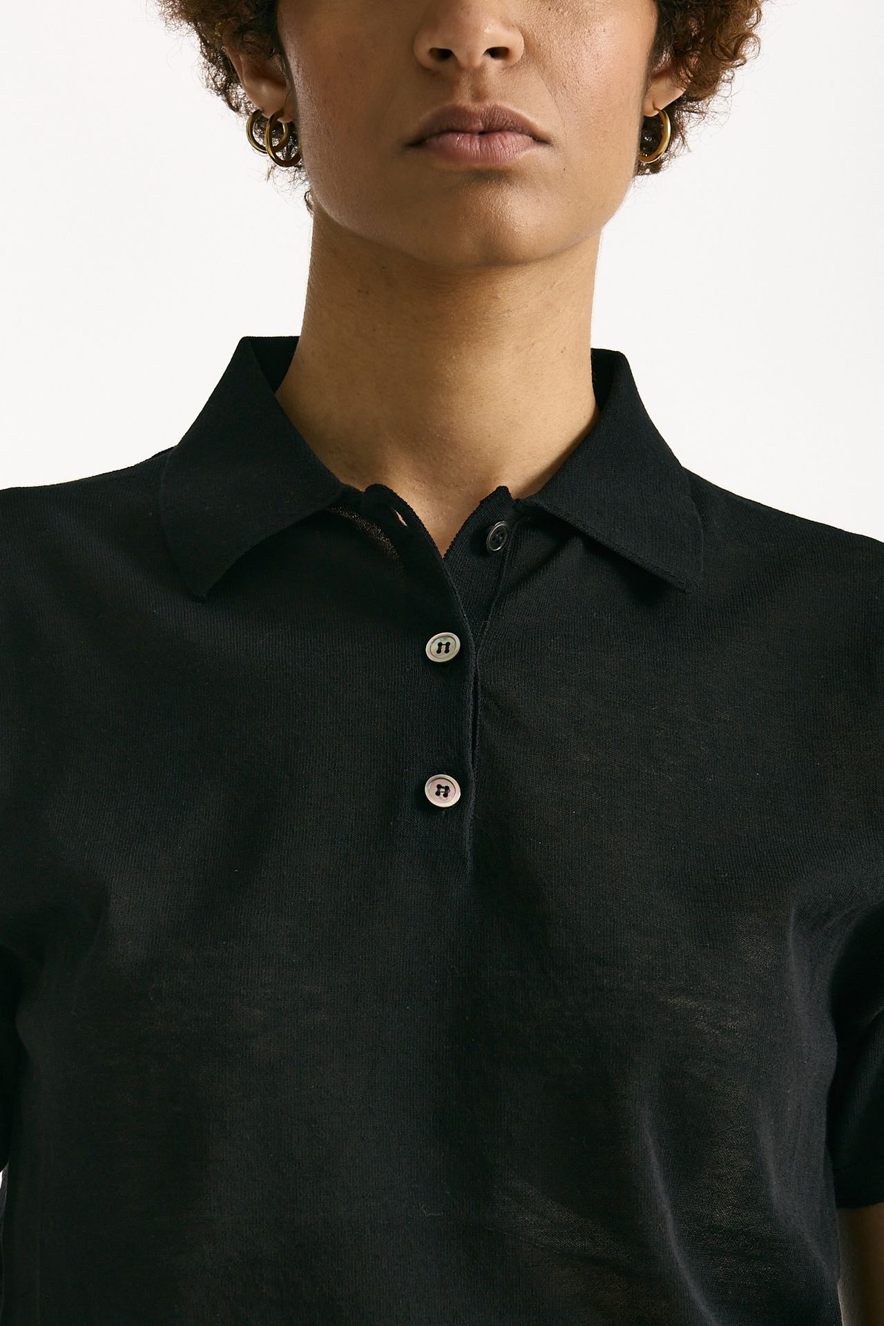 Polo in cotone nero donna Grifoni - 5