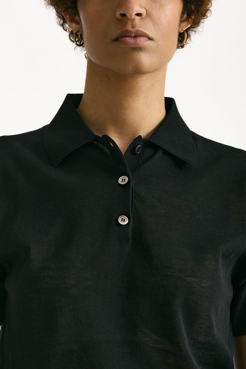 Polo in cotone nero donna Grifoni - 5