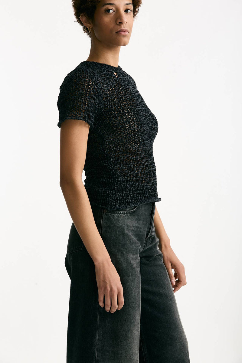 Maglia girocollo lavorata nero donna Haikure - 3