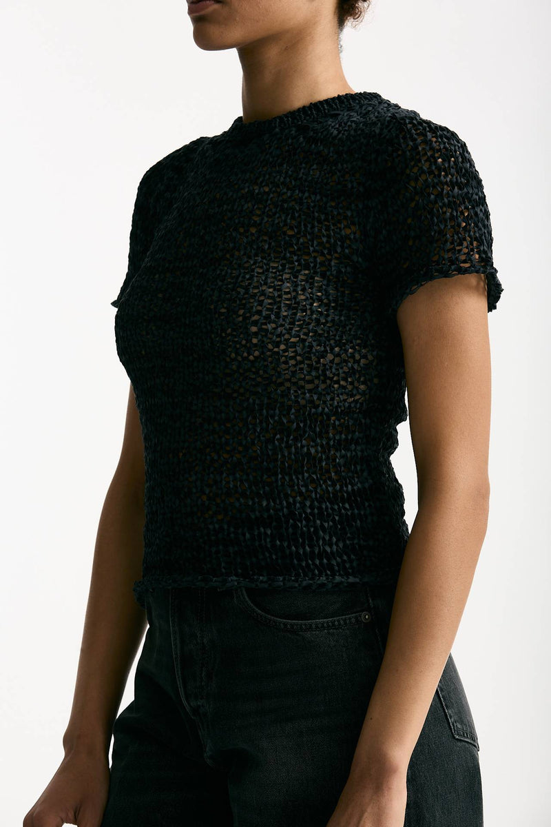 Maglia girocollo lavorata nero donna Haikure - 1