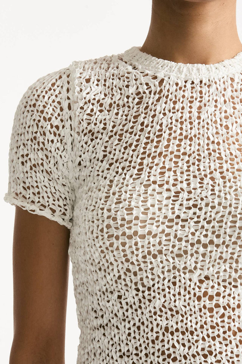 Maglia girocollo lavorata bianco donna Haikure - 5