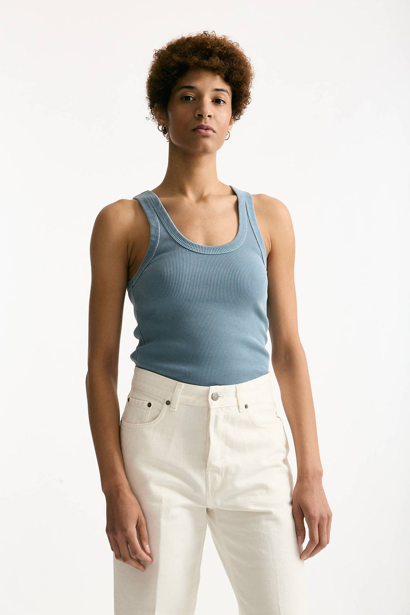 Top a costine azzurro slavato donna Haikure - 2