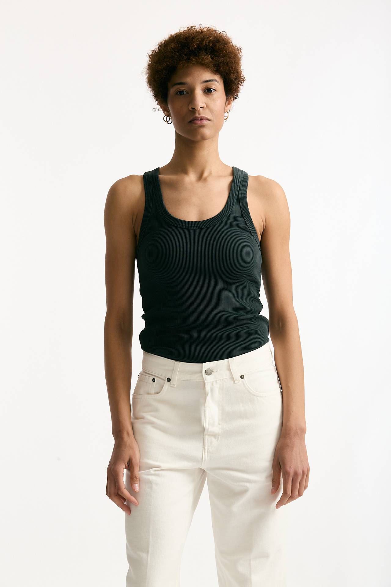 Top a costine nero slavato donna Haikure - 1