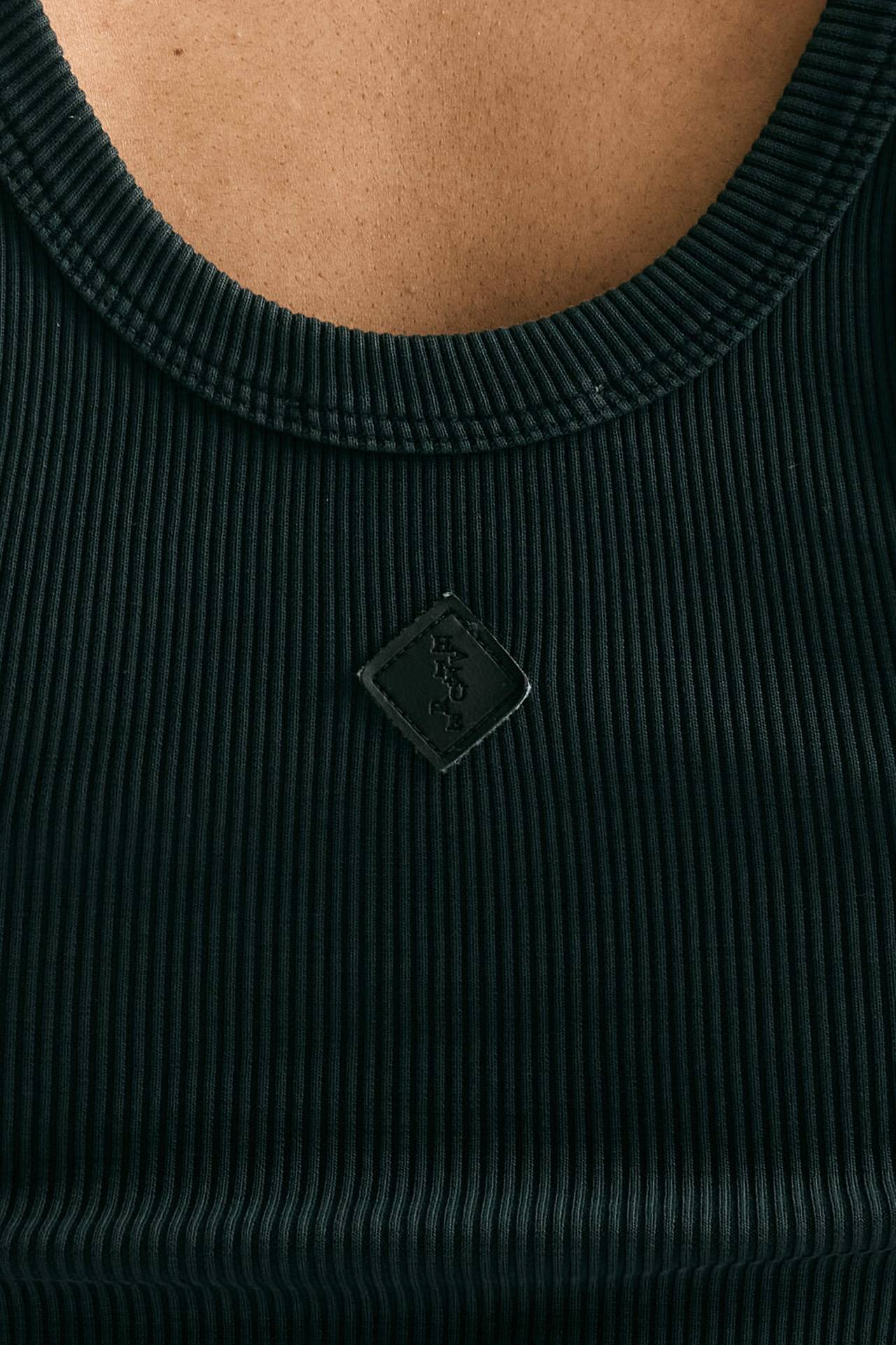 Top a costine nero slavato donna Haikure - 4