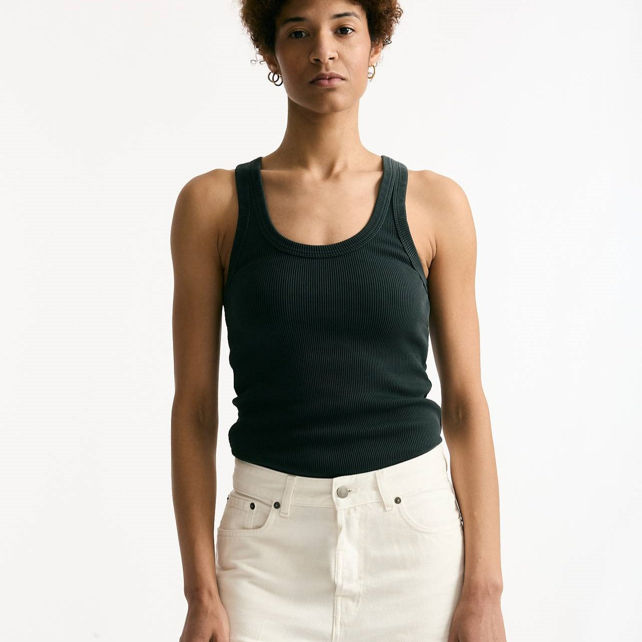 Top a costine nero slavato donna Haikure - 5