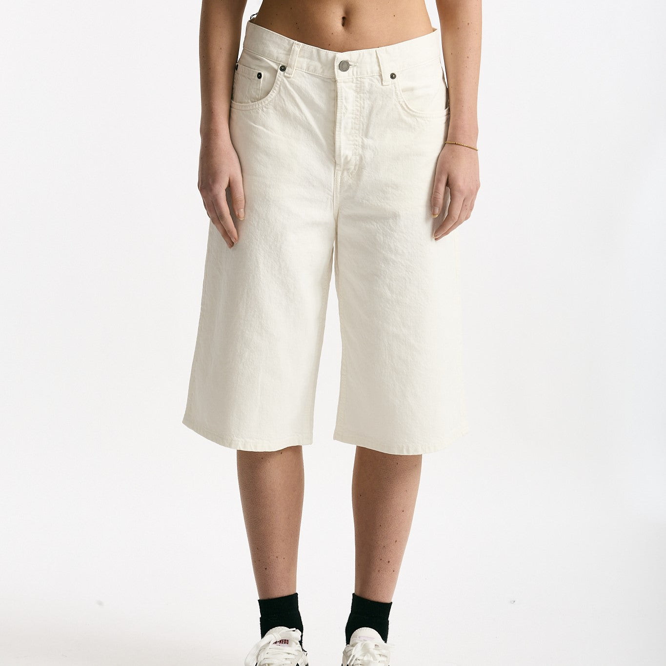 Bermuda in cotone e lino vita alta donna Haikure - 7