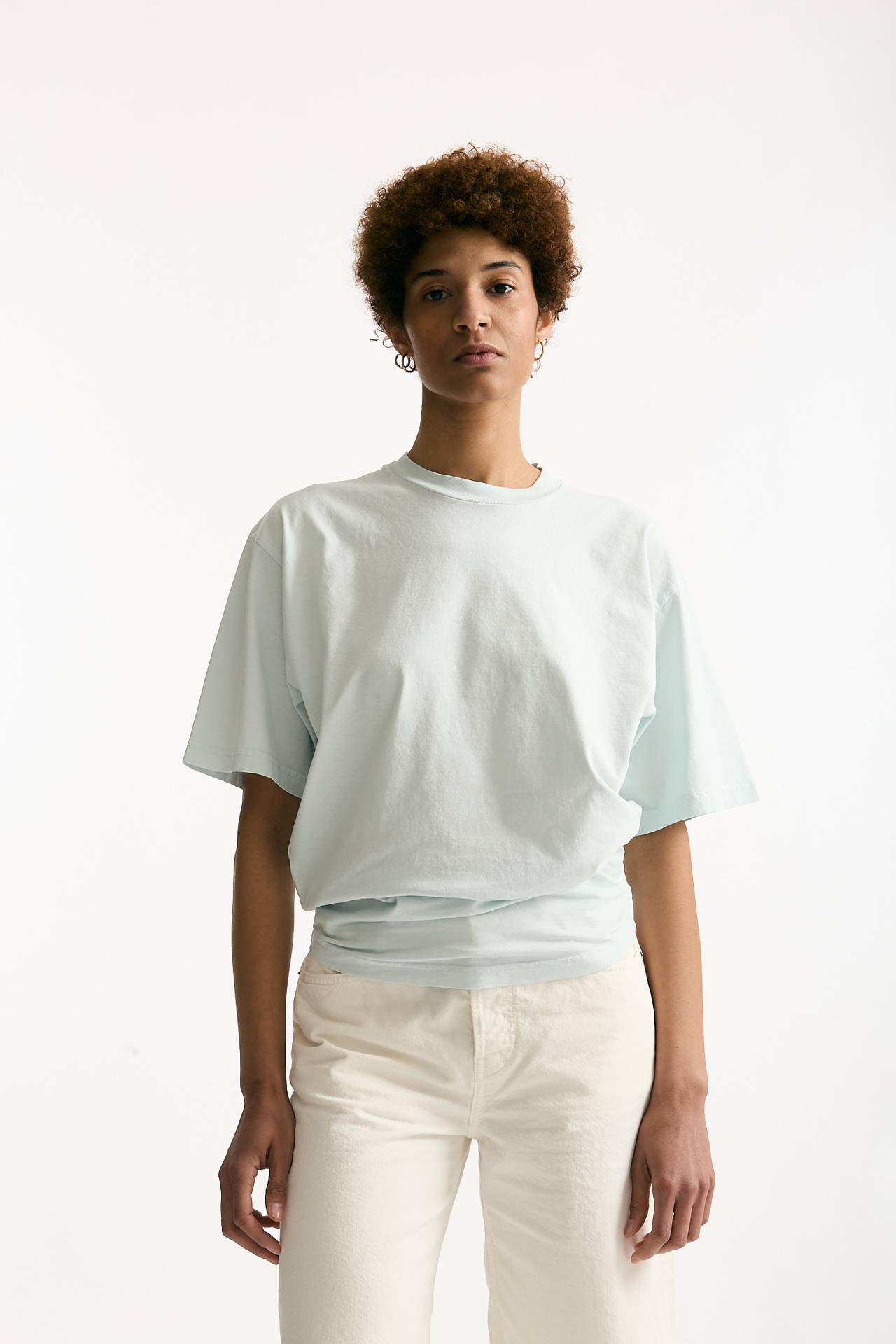 T-shirt girocollo over azzurro polvere donna Haikure - 3