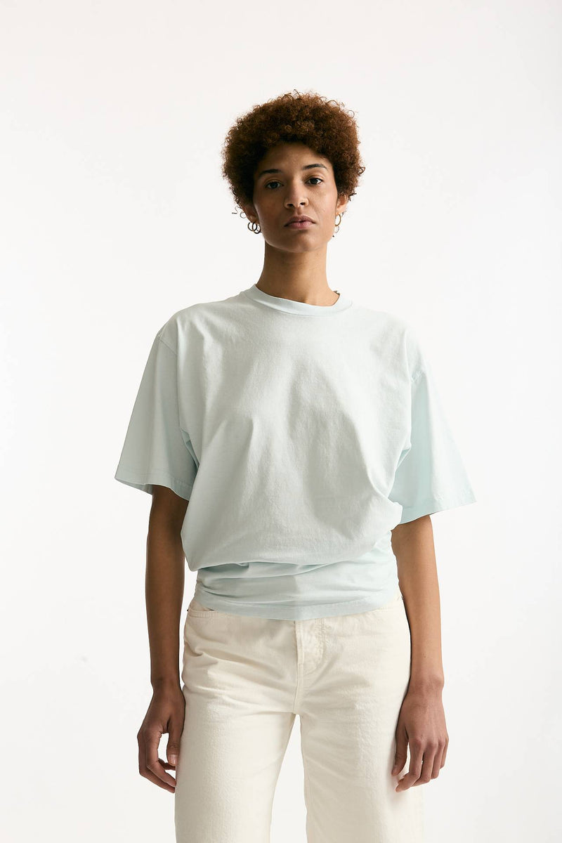 T-shirt girocollo over azzurro polvere donna Haikure - 3