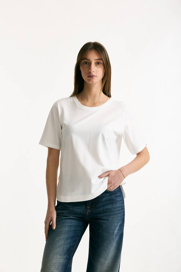 T-shirt in cotone bianco donna Herno