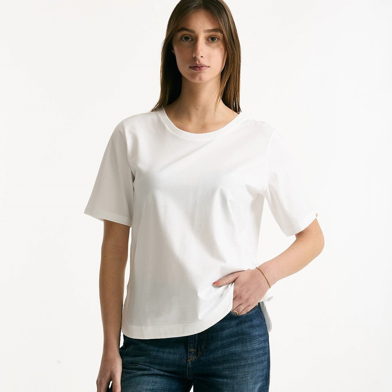 T-shirt in cotone bianco donna Herno - 7