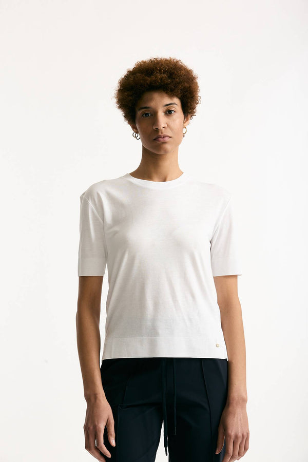 T-shirt in lyocell bianco donna Herno