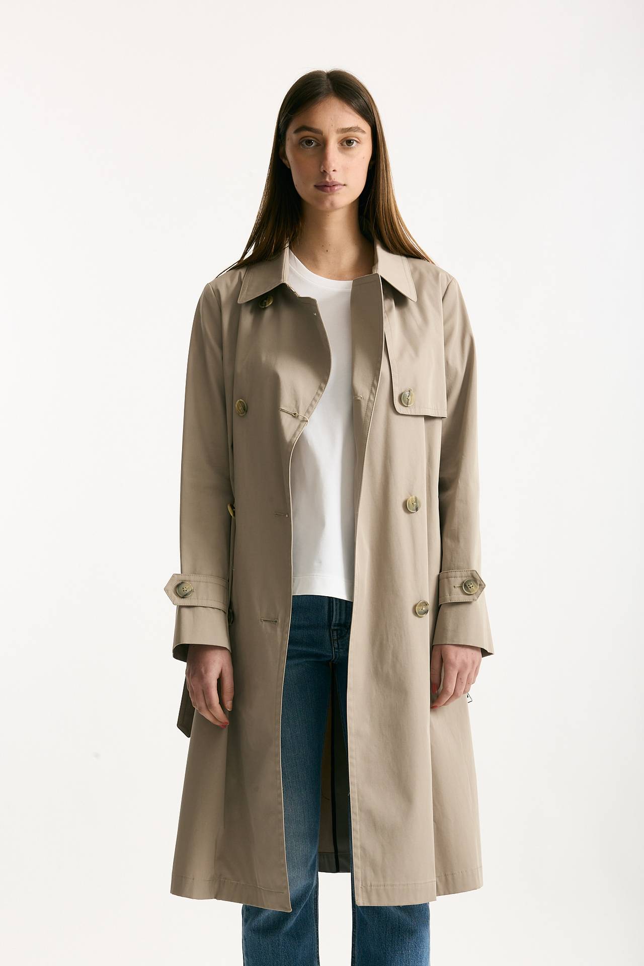 Trench in cotone idrorepellente tortora donna Herno - 1