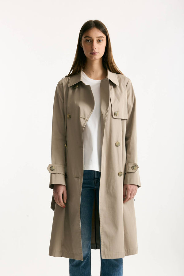 Trench in cotone idrorepellente tortora donna Herno