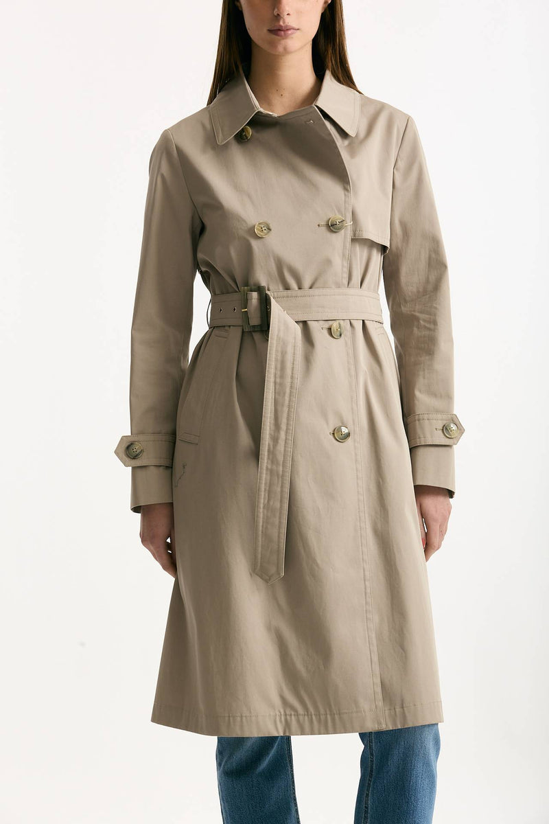 Trench in cotone idrorepellente tortora donna Herno - 5