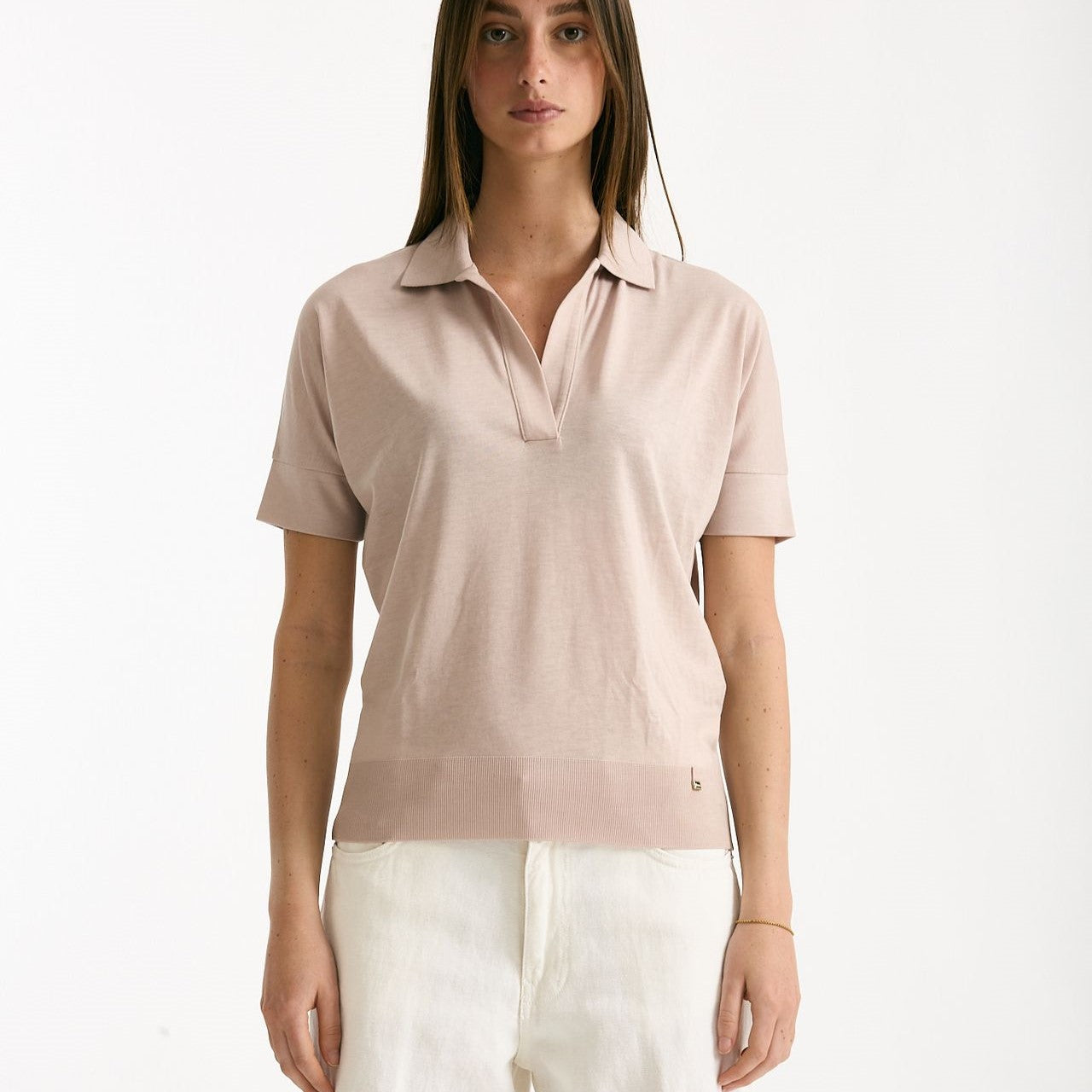 Polo in lyocell rosa donna Herno - 8