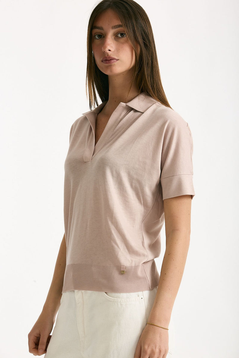 Polo in lyocell rosa donna Herno - 3