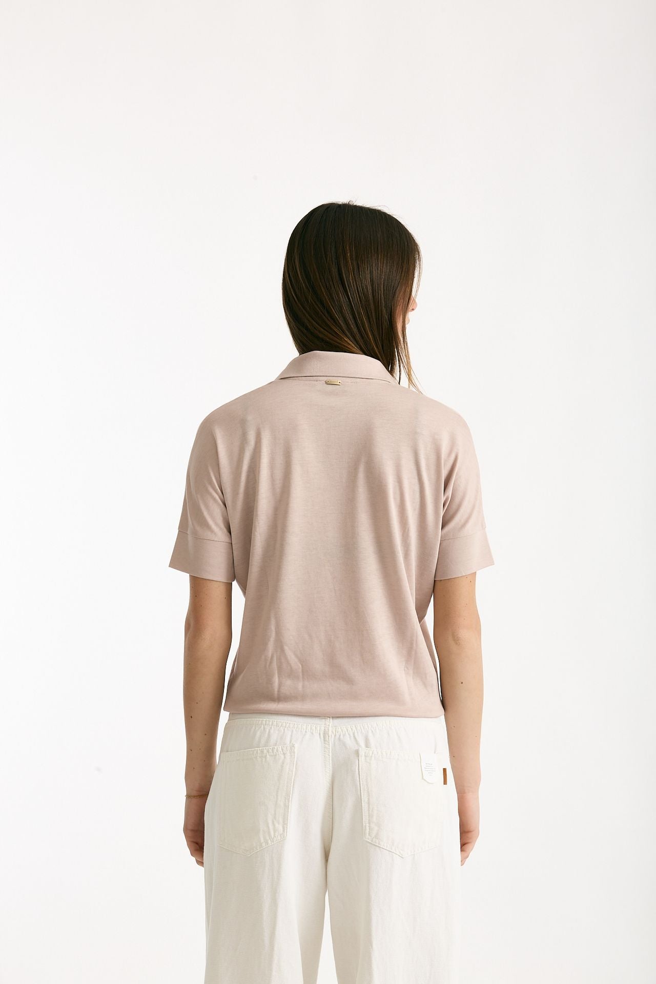 Polo in lyocell rosa donna Herno - 4