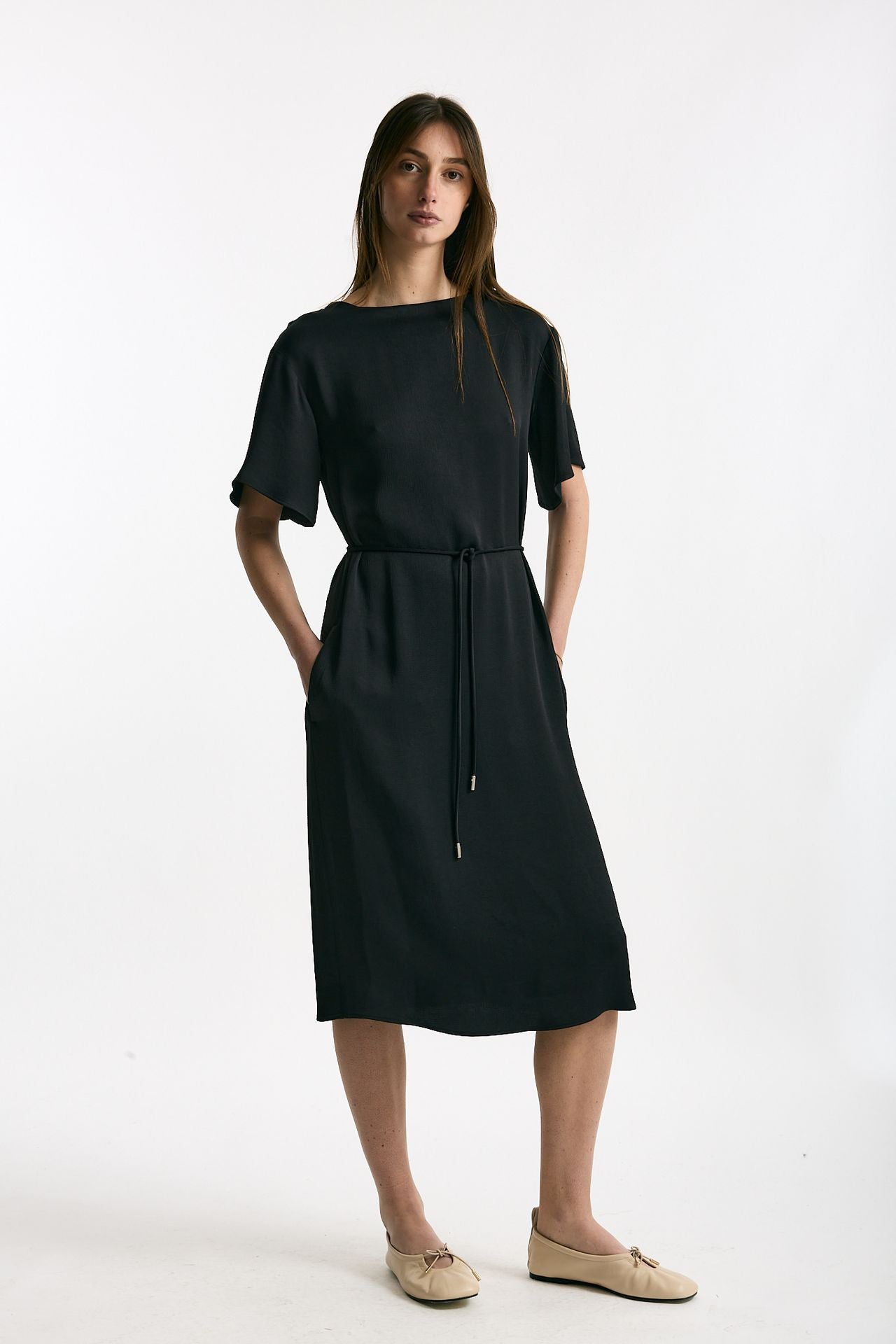 Abito midi HERNO Colore nero Collo barchetta donna Herno - 4