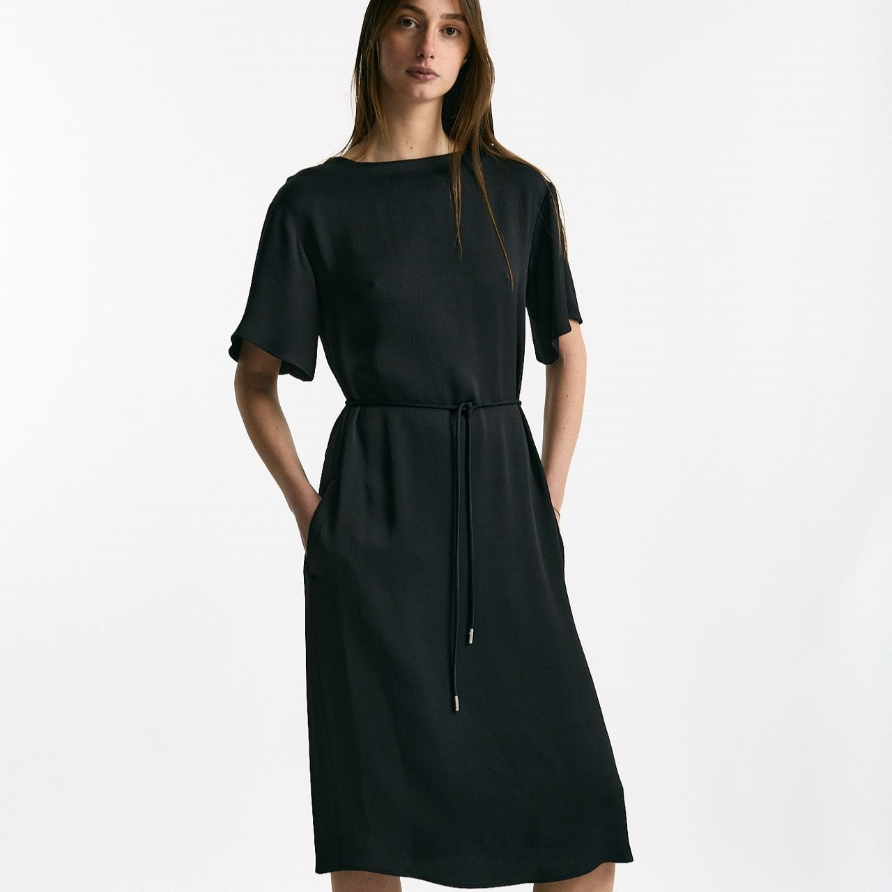 Abito midi HERNO Colore nero Collo barchetta donna Herno - 5