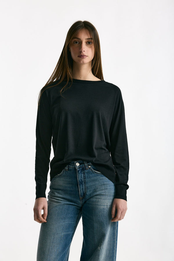 Maglia girocollo nero donna Herno