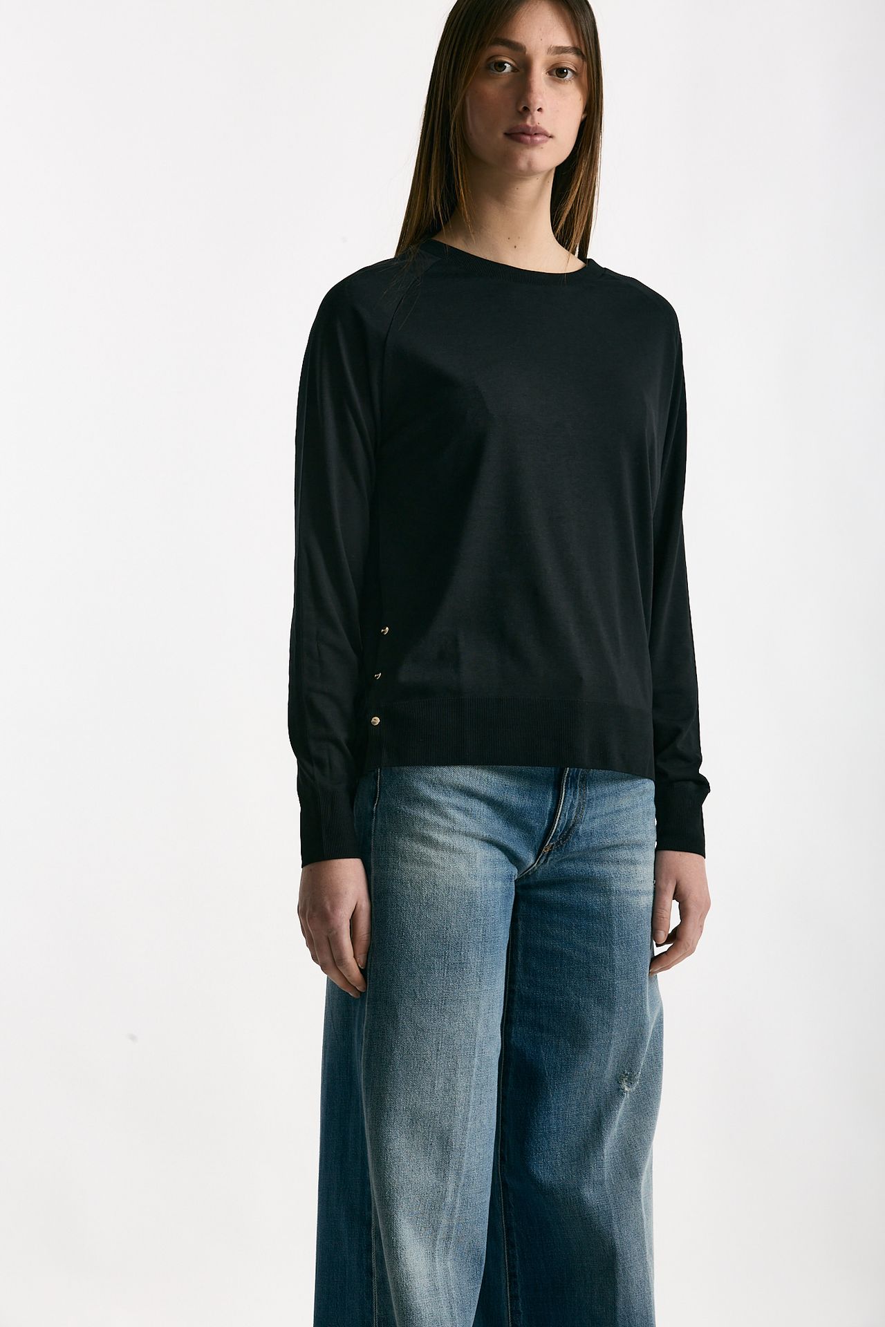 Maglia girocollo nero donna Herno - 4