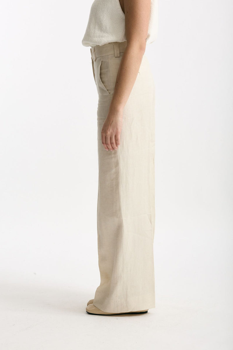 Pantalone ampio NEERA in lino sabbia donna Incotex - 2