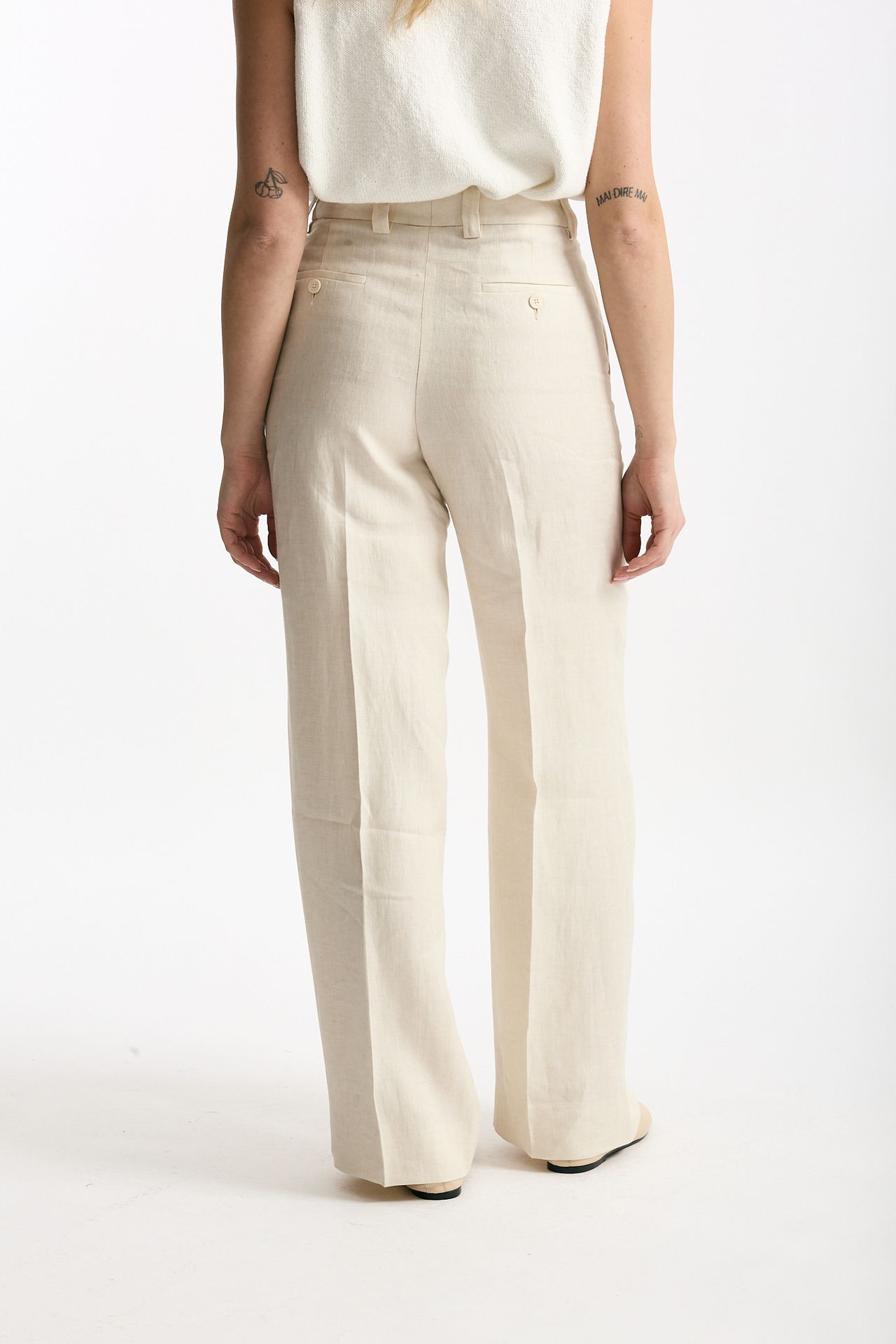 Pantalone ampio NEERA in lino sabbia donna Incotex - 3