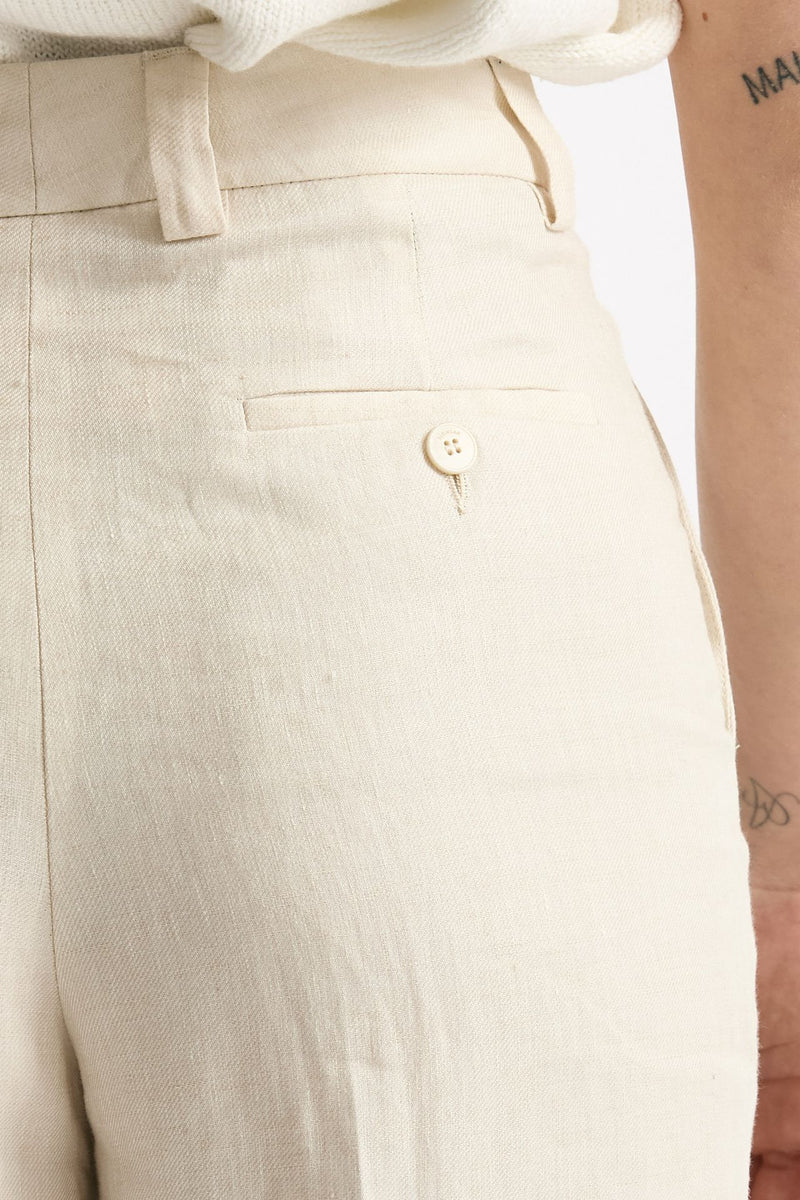 Pantalone ampio NEERA in lino sabbia donna Incotex - 6