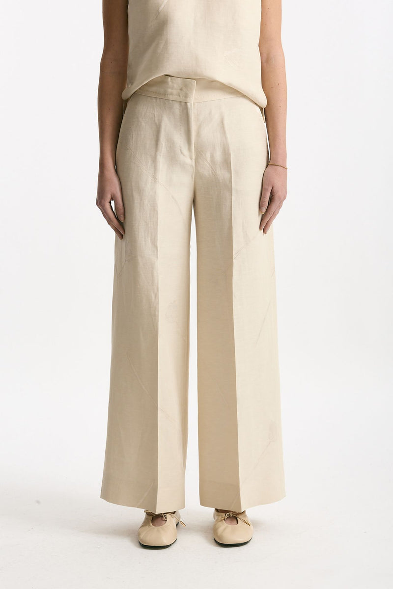 Pantalone ampio TINA in viscosa beige donna Incotex - 2
