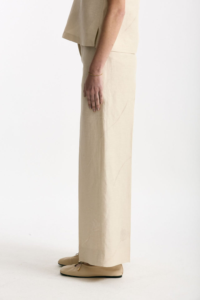 Pantalone ampio TINA in viscosa beige donna Incotex - 3