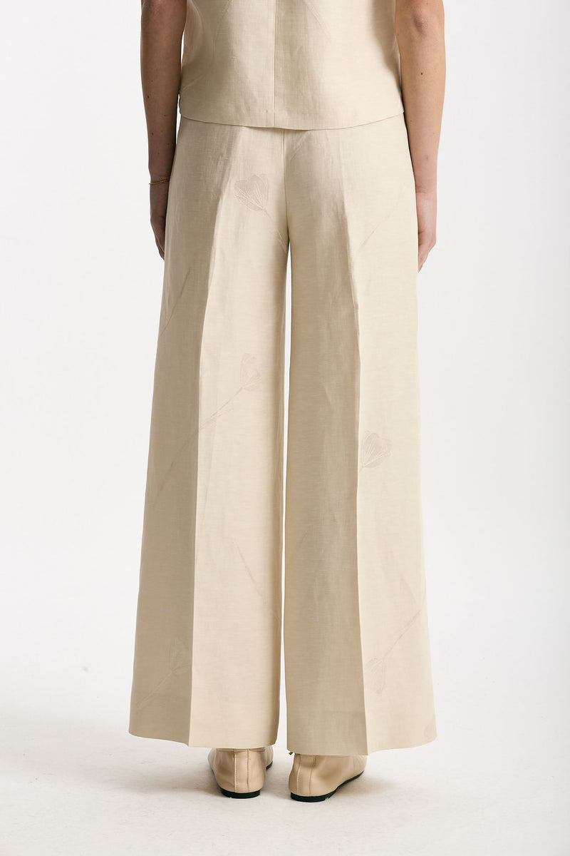 Pantalone ampio TINA in viscosa beige donna Incotex - 4