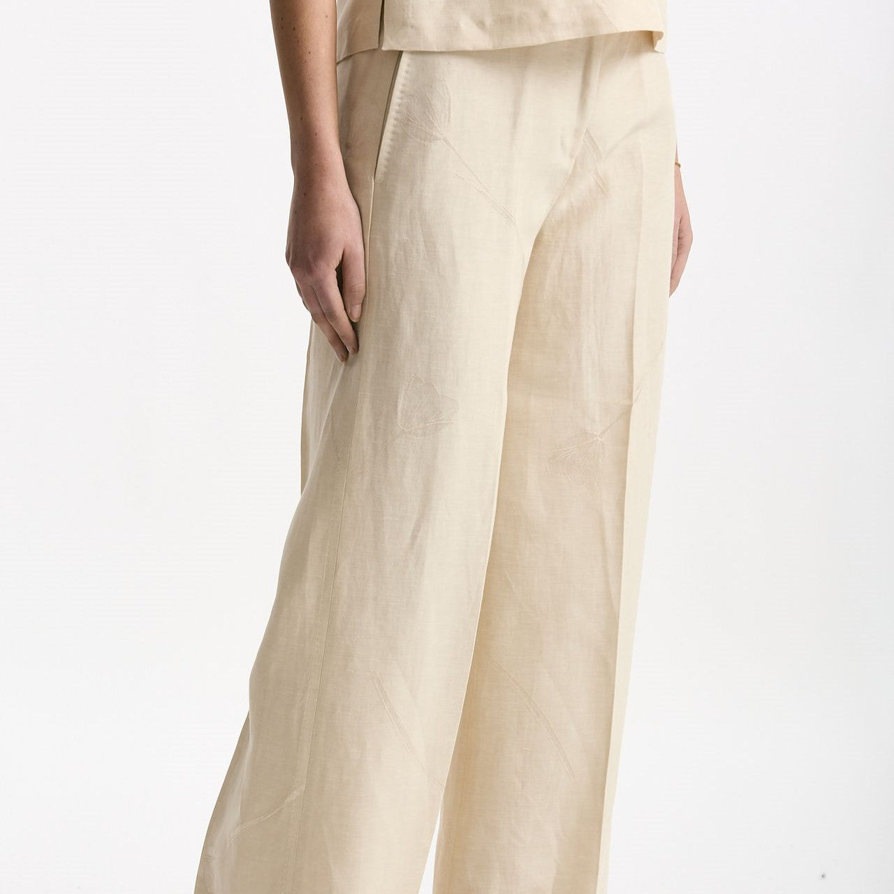 Pantalone ampio TINA in viscosa beige donna Incotex - 8