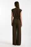 Tuta in misto seta marrone donna Incotex - 3