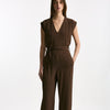 Tuta in misto seta marrone donna Incotex - 7