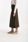 Gonna midi in cotone marrone donna Incotex - 2