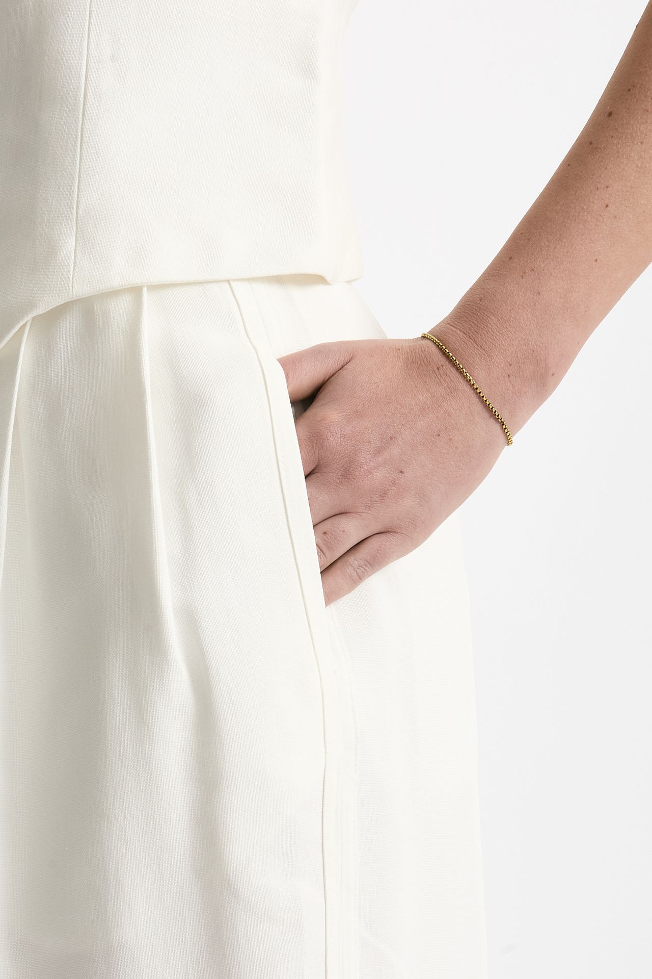 Pantalone vita alta in viscosa bianco donna Iro - 5
