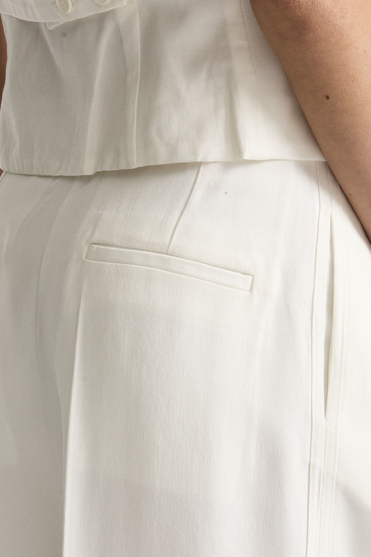 Pantalone vita alta in viscosa bianco donna Iro - 6