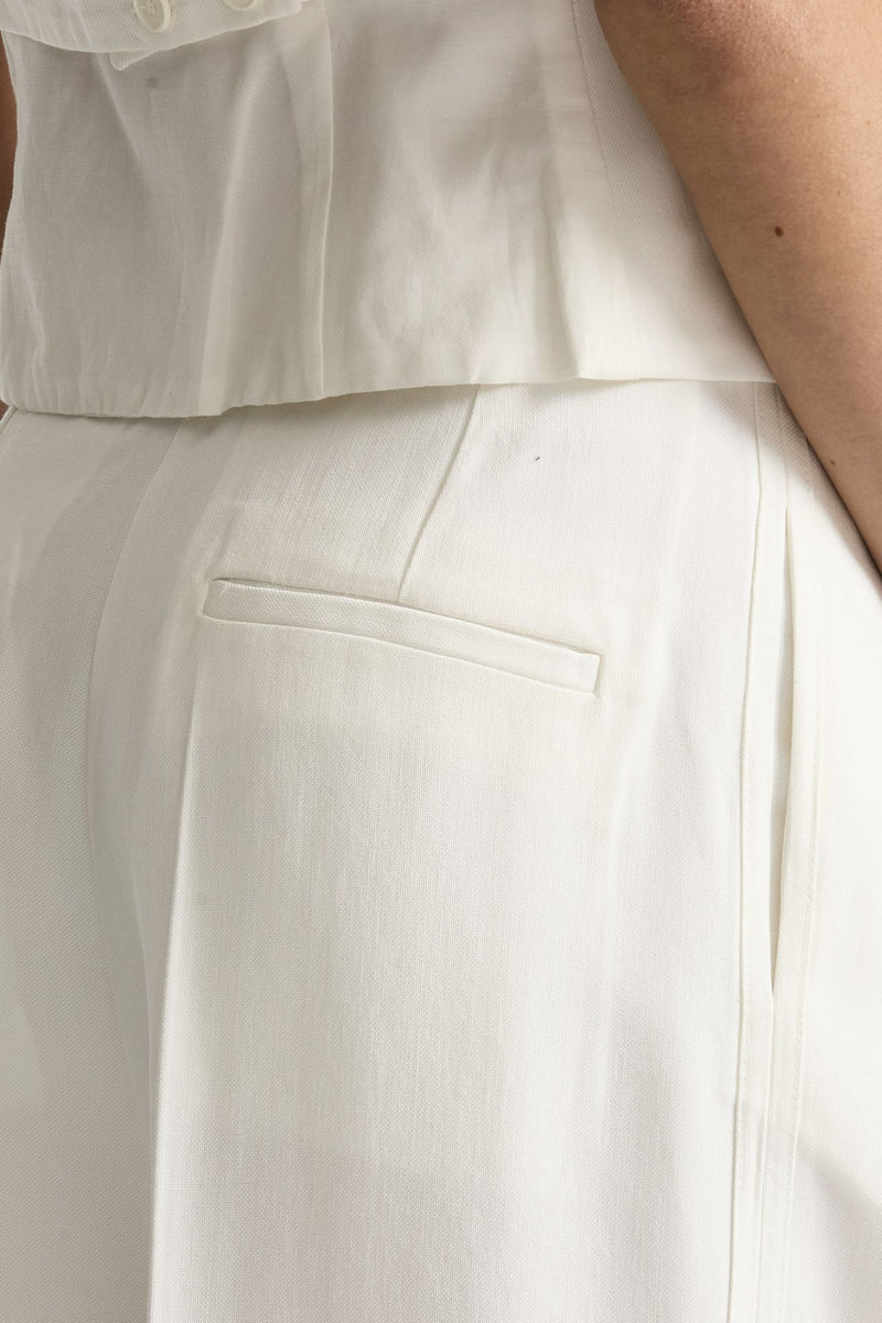 Pantalone vita alta in viscosa bianco donna Iro - 6
