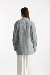 Camicia over rigata rigata grigia e bianca donna Iro - 3