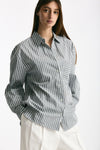 Camicia over rigata rigata grigia e bianca donna Iro - 4
