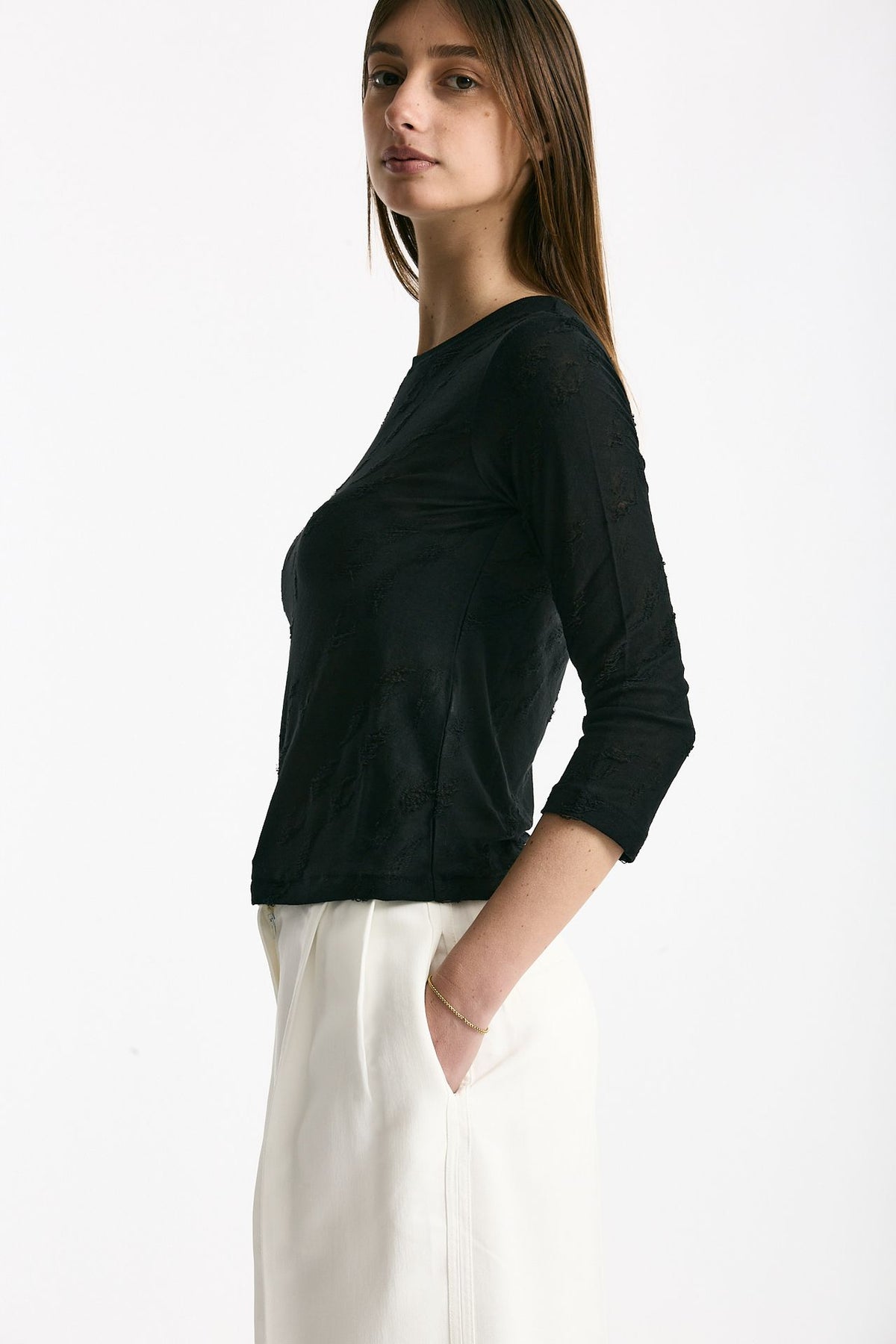 T-shirt girocollo lavorata nero donna Iro - 2