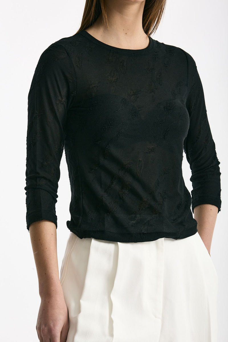 T-shirt girocollo lavorata nero donna Iro - 4